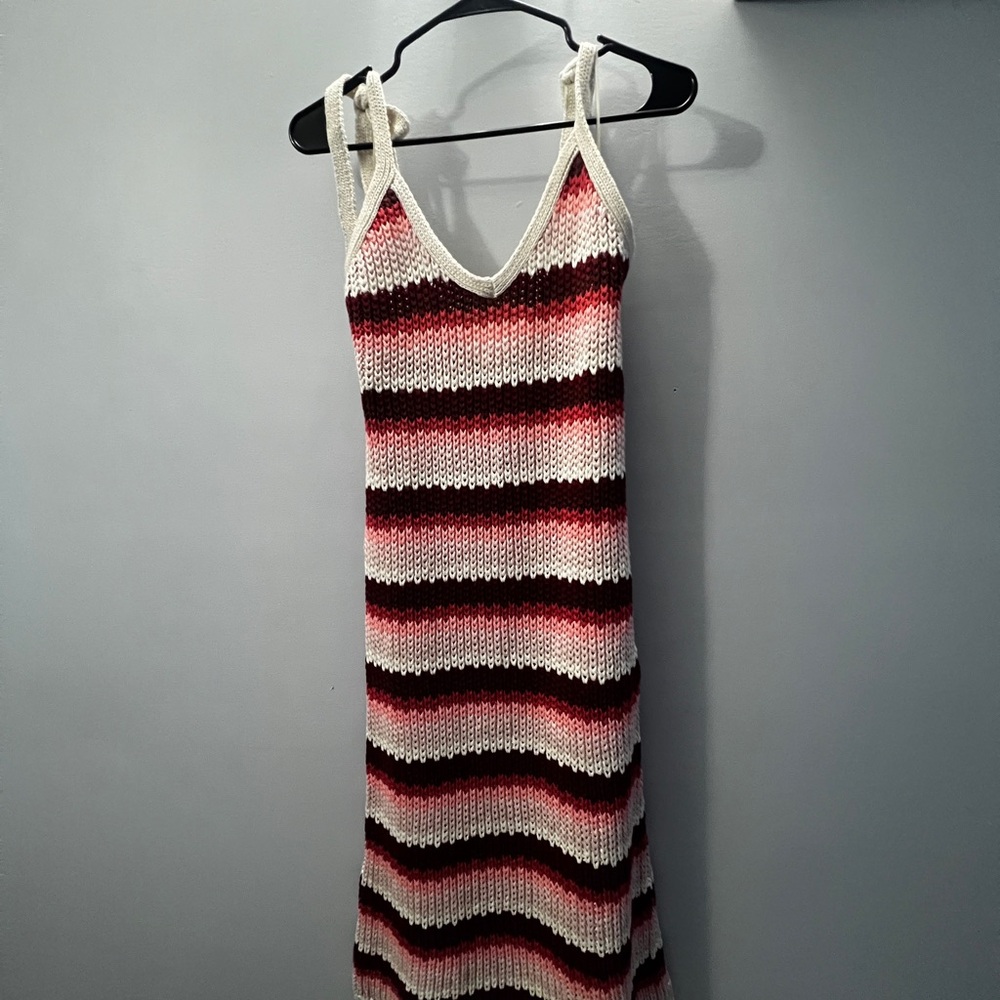 Zara Multicolor Striped Knit Maxi Dress